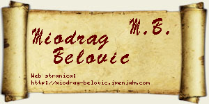 Miodrag Belović vizit kartica